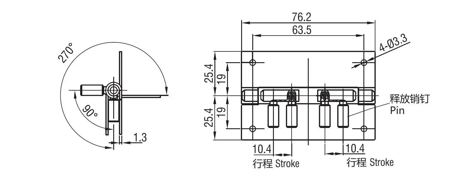 螺钉固定铰链 2129系列 76.2x50.8