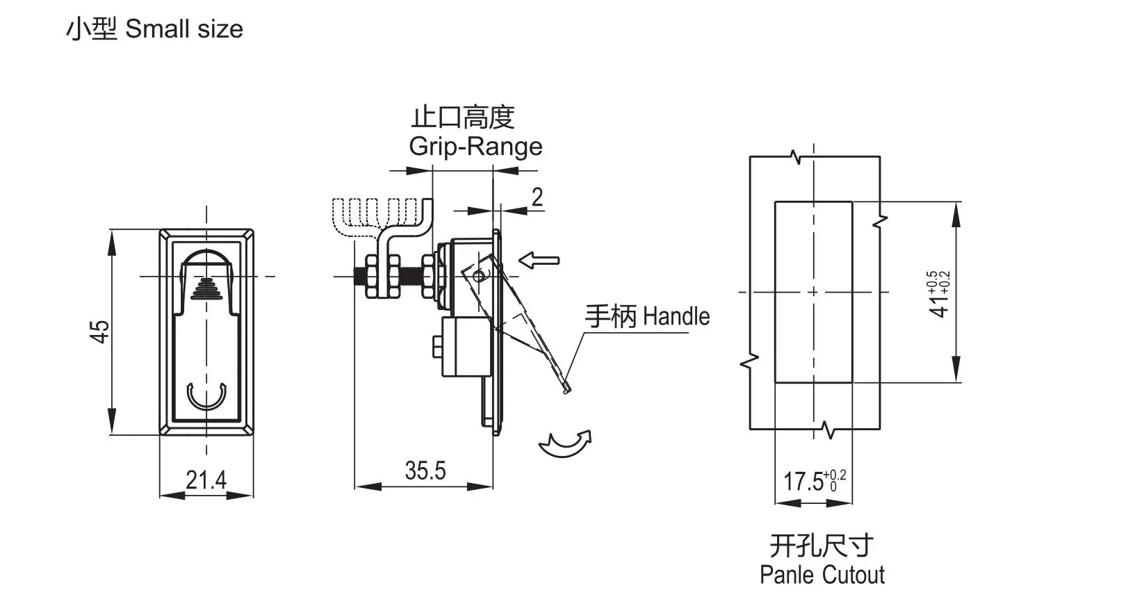 压缩式门锁 1241小型系列