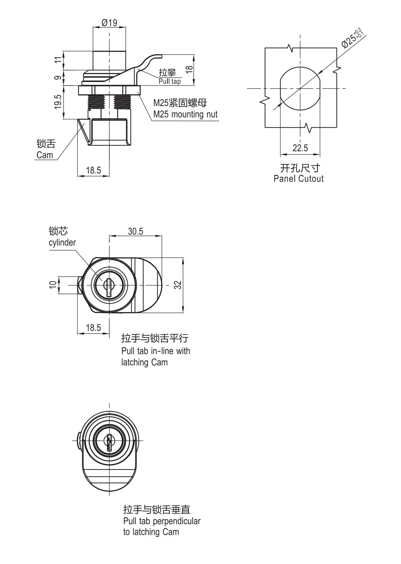 按压式门锁 1431常规系列