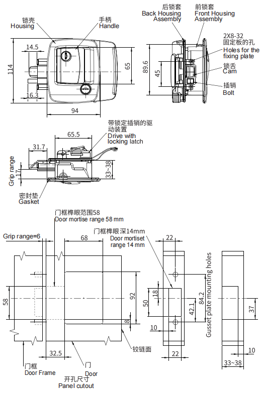 面板锁 1713系列