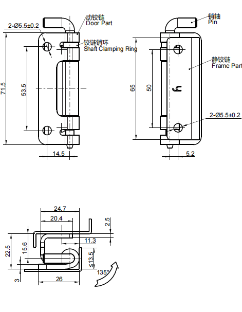 内装铰链 2436系列