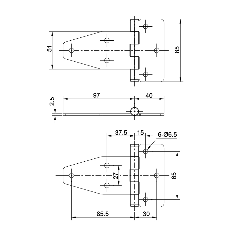 螺丝固定铰链 2138系列
